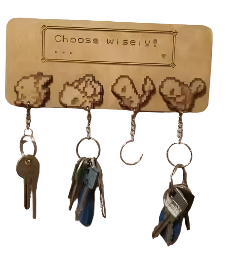 🔒 Pokémon Family Key Mount 🪵 | Custom Bamboo key holder set.